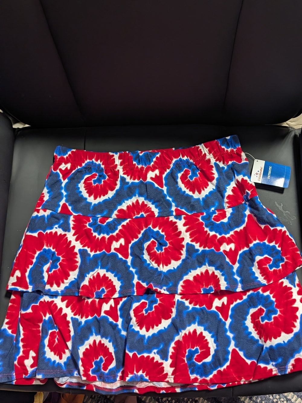 Celebrate It Red, Blue & White Spiral Ruffle Skirt